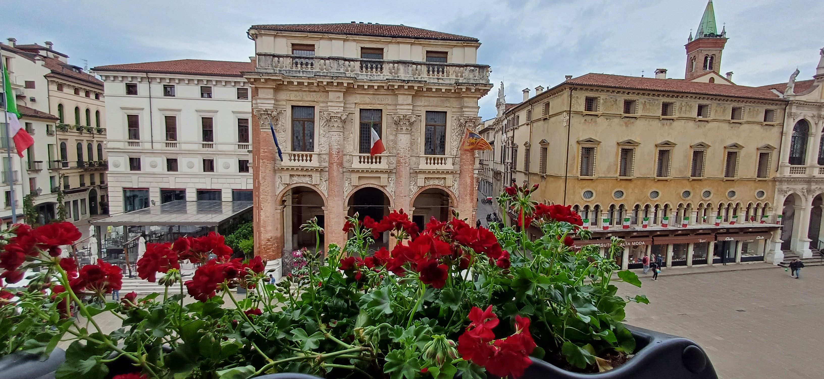 Foto fiori vista verso Loggia Capitaniato